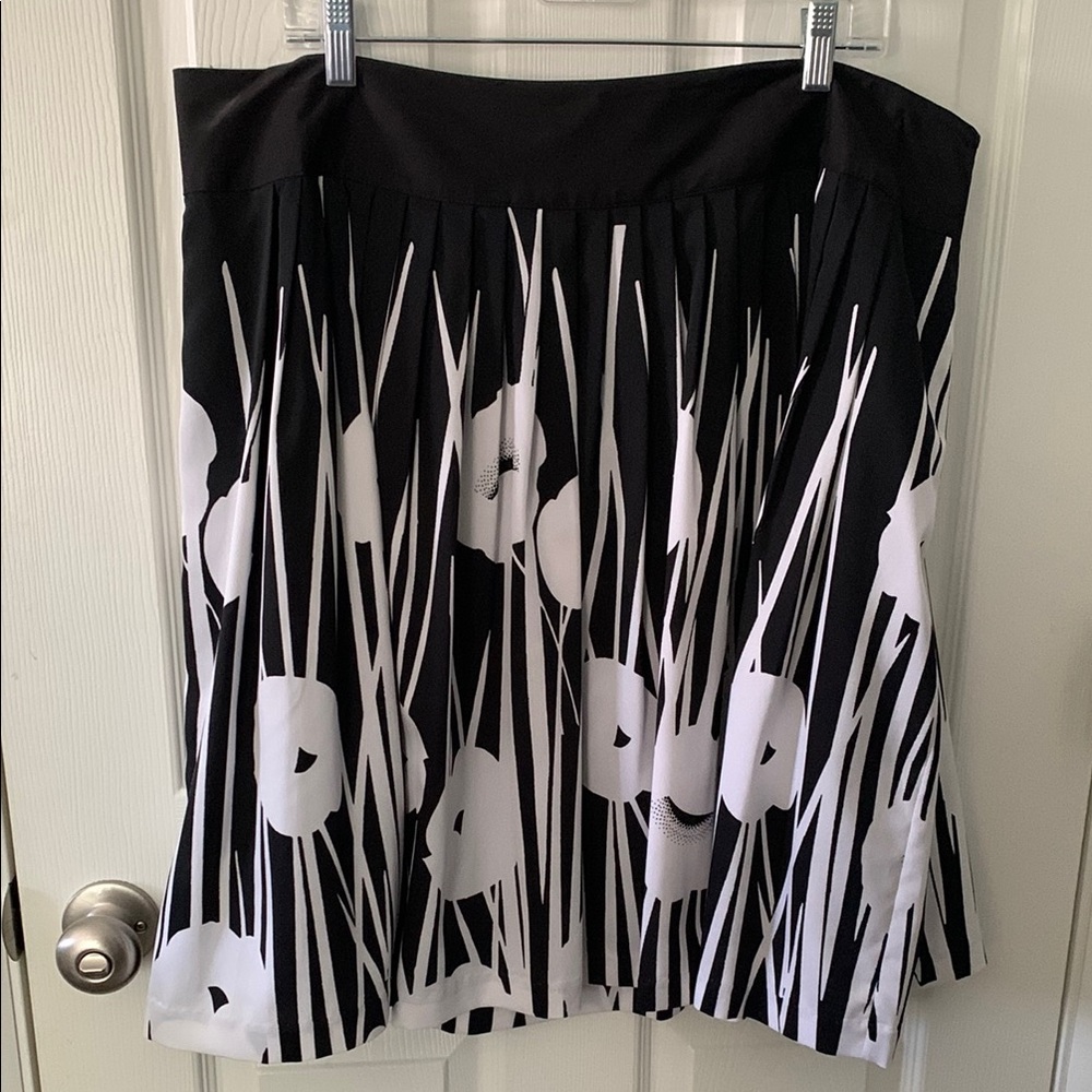 Worthington Black and White A-Line Knee-Length Skirt